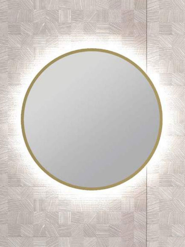 Savvopoulos Chroma 80 Gold Καθρέπτης Μπάνιου Με LED