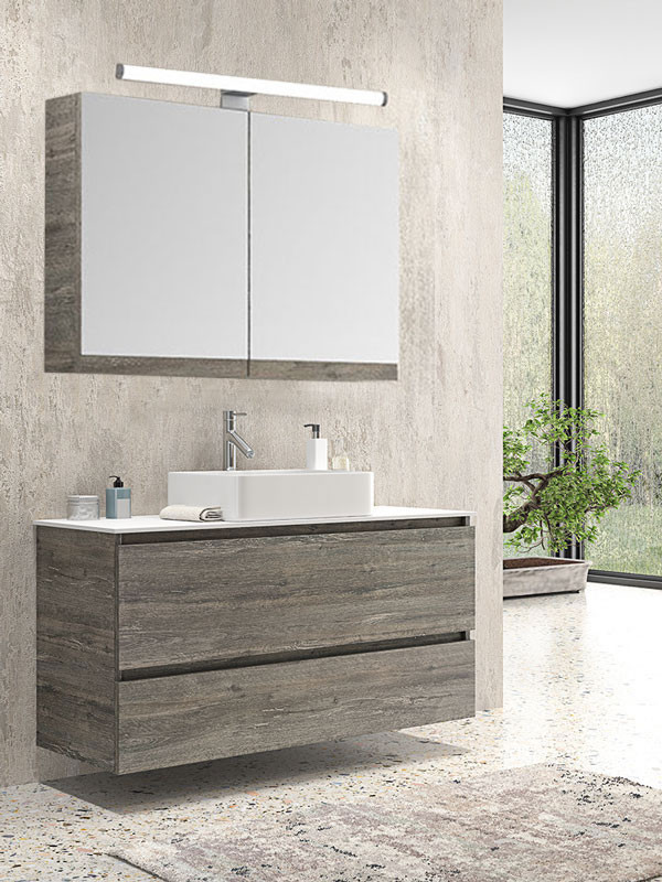 Furnibath D Έπιπλο 121 Ανάγλυφο Συνθετικό Έπιπλο Μπάνιου Μοντέρνο