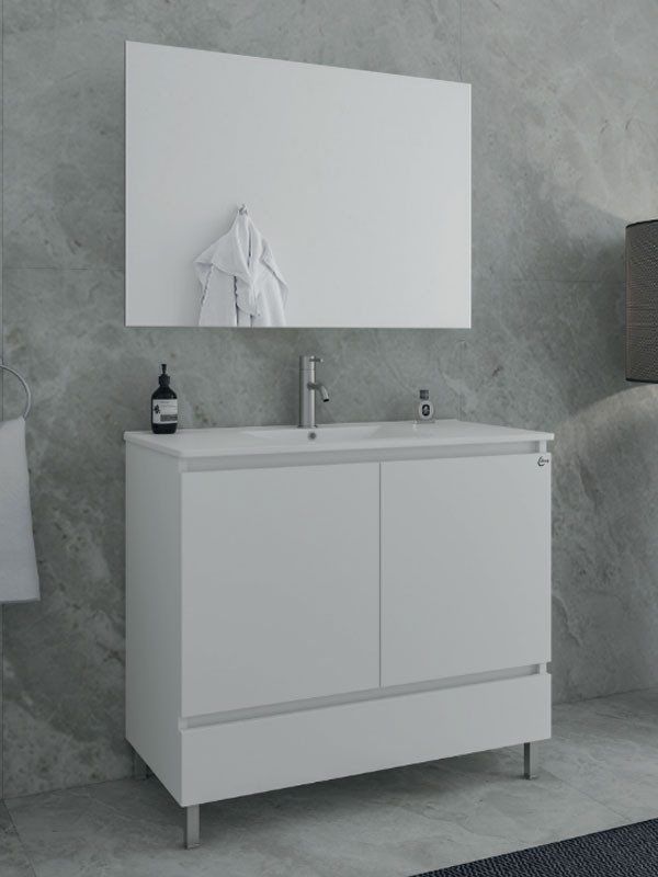 Drop Delta 100 White 5FDLM10WH Έπιπλο Μπάνιου Μελαμινικό