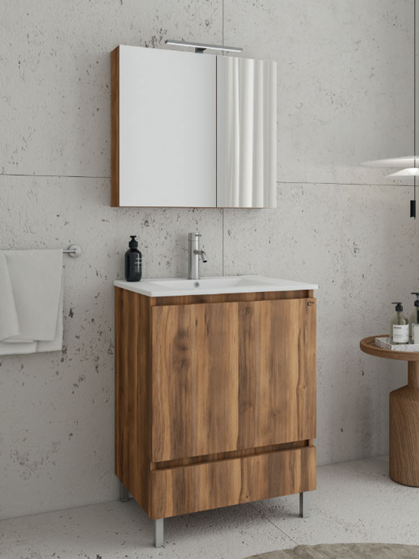 Drop Delta 60 Amber Baroque Oak 5FDL060BO Έπιπλο Μπάνιου Μελαμινικό