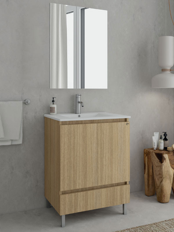 Drop Delta 60 Slavonia Oak 5FDLM60SO Έπιπλο Μπάνιου Μελαμινικό