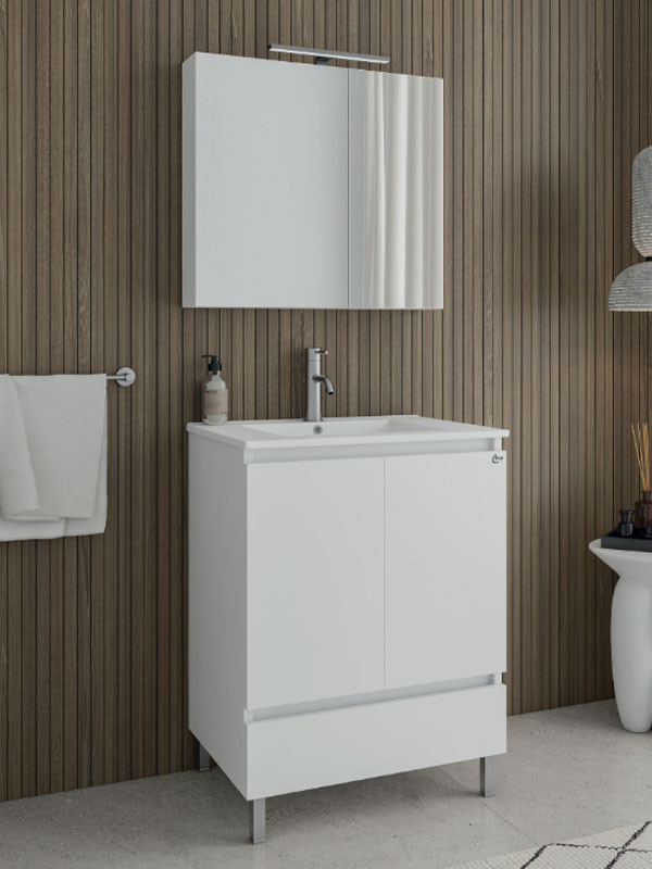 Drop Delta 75 White 5FDL075WH Έπιπλο Μπάνιου Μελαμινικό