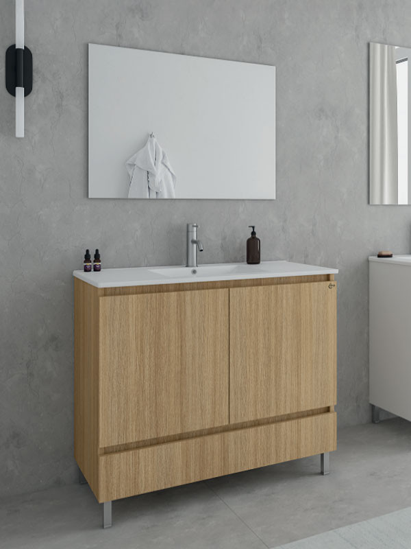 Drop Delta 90 Slavonia Oak 5FDLM90SO Έπιπλο Μπάνιου Μελαμινικό