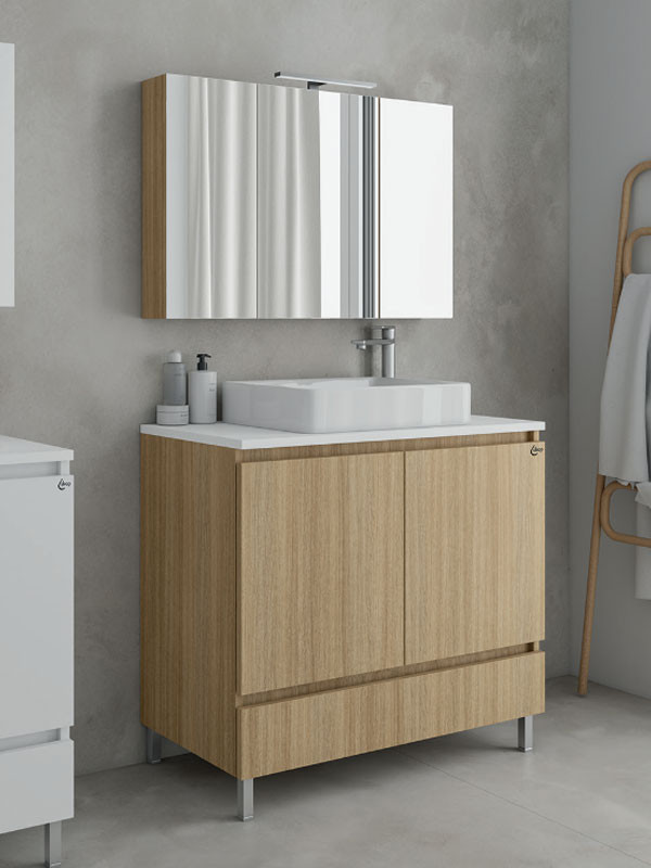 Drop Delta 90 Slavonia Oak 5FDLP90SO Έπιπλο Μπάνιου Μοντέρνο