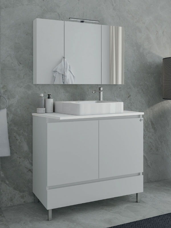 Drop Delta 90 White 5FDLP90WH Έπιπλο Μπάνιου Λευκό