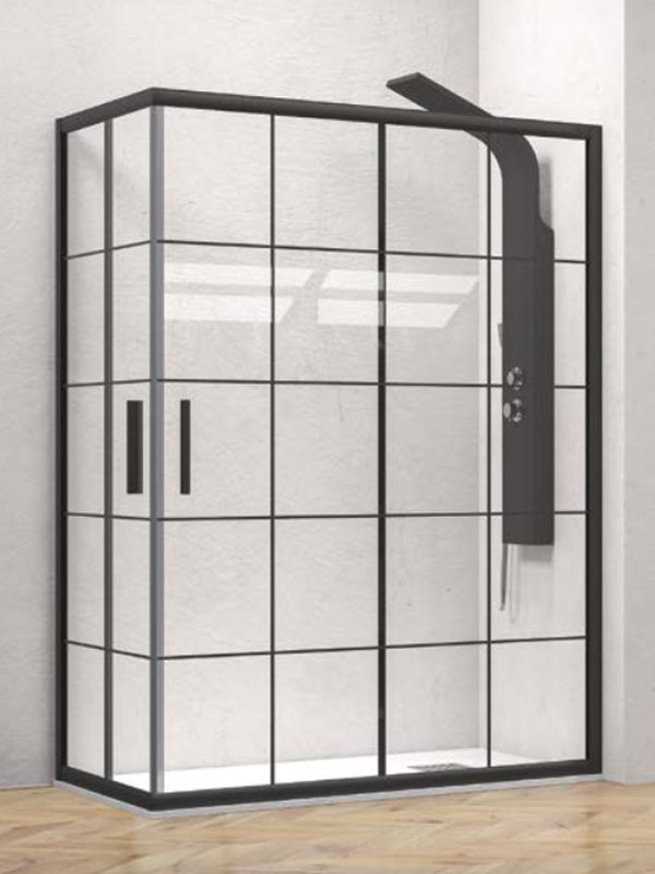 Karag EFE 100 Black Frame Καμπίνα Ασύμμετρης Ντουζιέρας