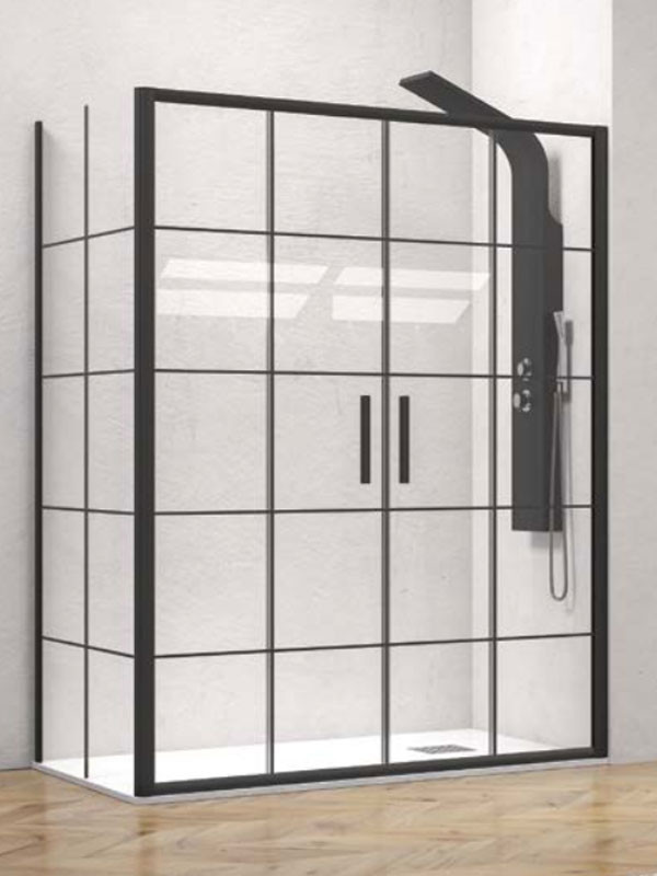 Karag EFE 600 & NP-10 Black Frame Καμπίνα Ασύμμετρης Ντουζιέρας