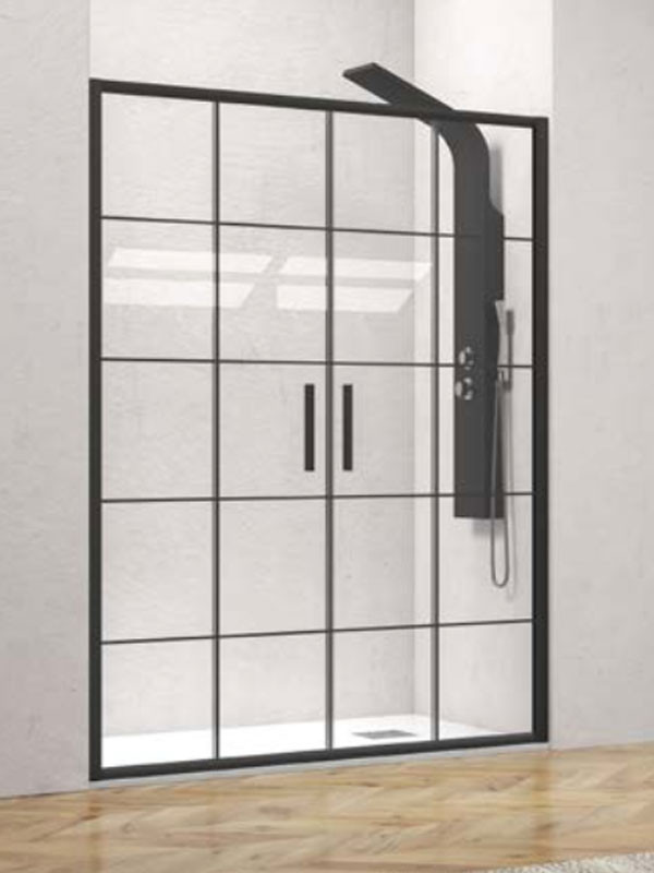 Karag EFE 600 Black Frame Καμπίνα Ντουζιέρας Τοίχο - Τοίχο