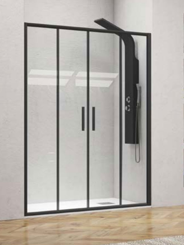 Karag EFE 600 Black Καμπίνα Ντουζιέρας Τοίχο - Τοίχο