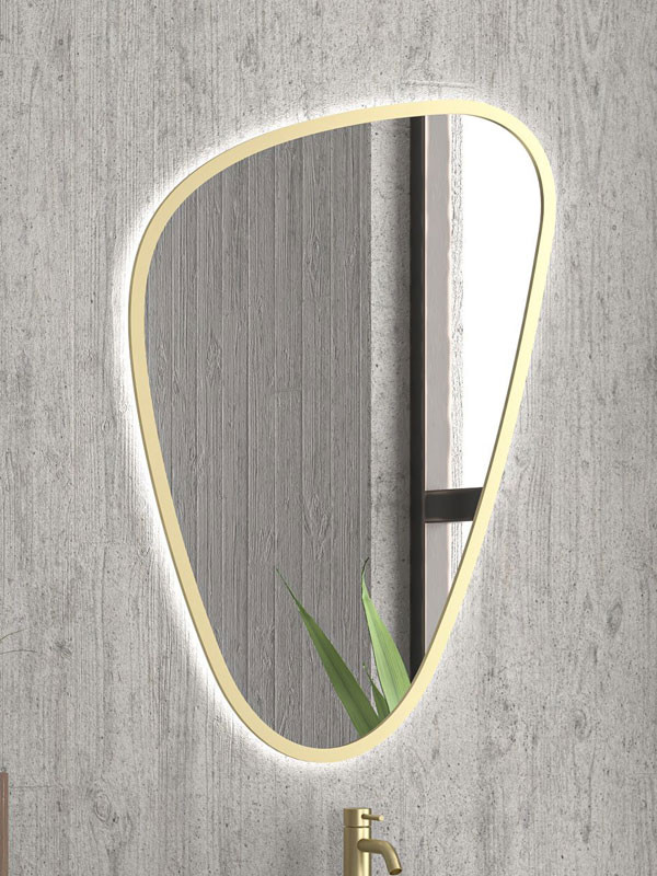 Karag Elena Gold Καθρέπτης Μπάνιου Με LED