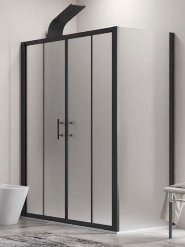 Karag Flora 600 & S-10 Black Icy Καμπίνα Ασύμμετρης Ντουζιέρας