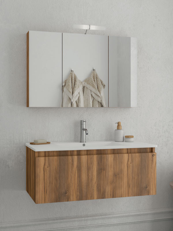 Drop Liberty 100 Amber Baroque Oak 5FLI010ΒO Έπιπλο Μπάνιου Μελαμινικό