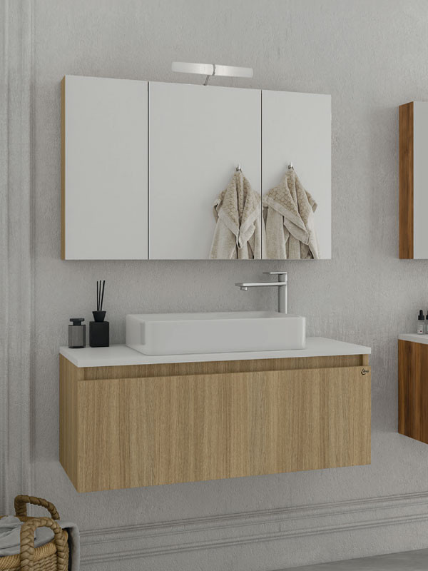 Drop Liberty 100 Slavonia Oak 5FLIP10SO Έπιπλο Μπάνιου Μοντέρνο