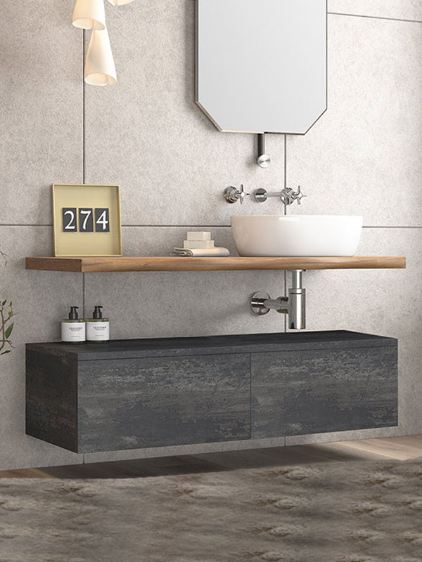 Furnibath LO Έπιπλο 120  Δρυς Όακ Βάση Επίπλου Μπάνιου Με Νιπτήρα 