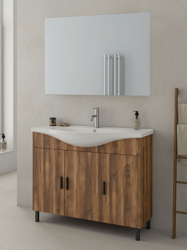 Drop Luna 100 Amber Baroque Oak 5FLUM100BO Έπιπλο Μπάνιου Μελαμινικό