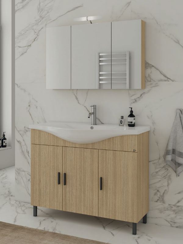 Drop Luna 100 Slavonia Oak 5FLU100SO Έπιπλο Μπάνιου Μελαμινικό