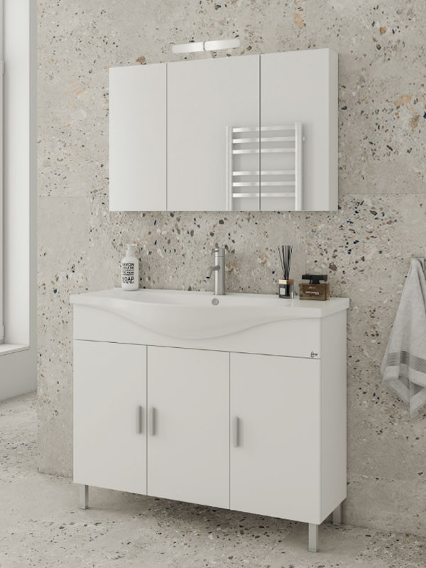 Drop Luna 100 White 5FLU100WH Έπιπλο Μπάνιου Λευκό