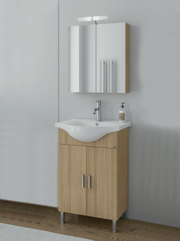 Drop Luna 55 Slavonia Oak 5FLU055SO Έπιπλο Μπάνιου Μελαμινικό