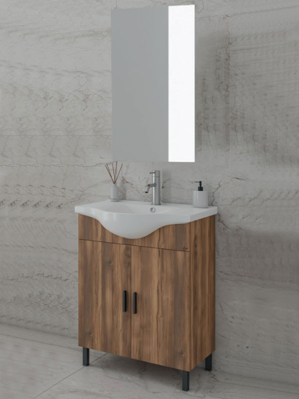 Drop Luna 65 Amber Baroque Oak 5FLUM65BO Έπιπλο Μπάνιου Μελαμινικό