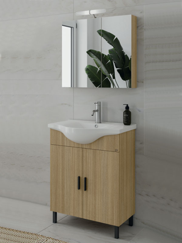 Drop Luna 65 Slavonia Oak 5FLU065SO Έπιπλο Μπάνιου Μελαμινικό