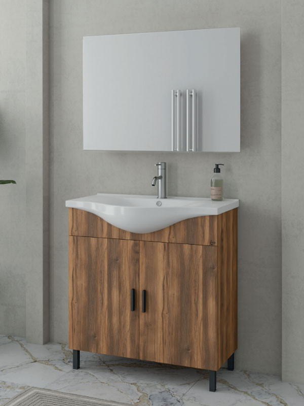 Drop Luna 80 Amber Baroque Oak 5FLUM80BO Έπιπλο Μπάνιου Μελαμινικό