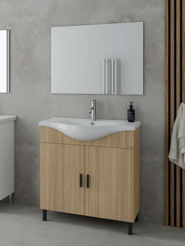 Drop Luna 80 Slavonia Oak 5FLUM80SO Έπιπλο Μπάνιου Μελαμινικό