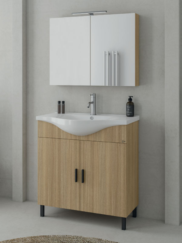 Drop Luna 80 Slavonia Oak 5FLU080SO Έπιπλο Μπάνιου Μελαμινικό