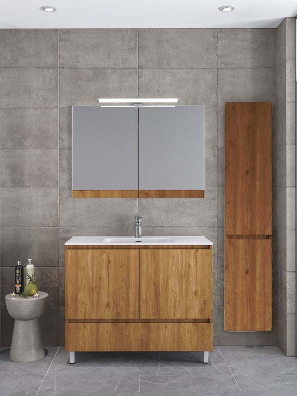 Furnibath Malaga 100 AWL Walnut Έπιπλο Μπάνιου Μελαμινικό