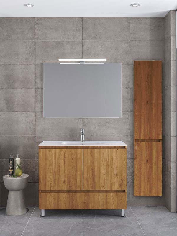 Furnibath Malaga 100 CWL Walnut Έπιπλο Μπάνιου Μελαμινικό