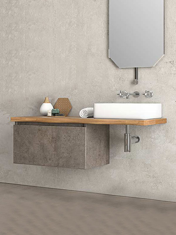 Furnibath NC Έπιπλο 120 Δρυς Όακ Βάση Επίπλου Μπάνιου Κρεμαστή 