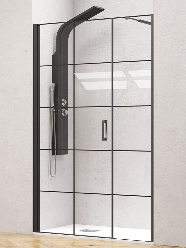 Karag Nero 5 Porta Black Καμπίνα Ντουζιέρας Τοίχο - Τοίχο