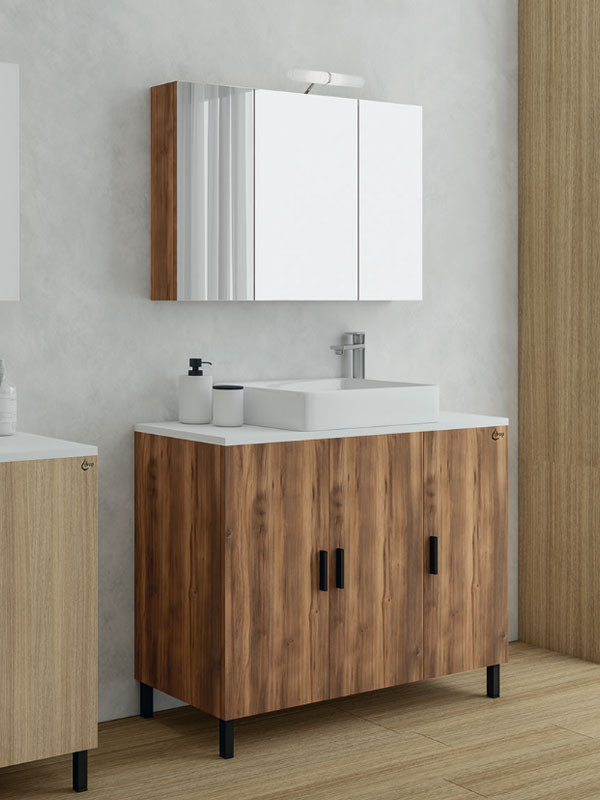 Drop Roma 100 Amber Baroque Oak 5FRMP10BO Έπιπλο Μπάνιου Μελαμινικό