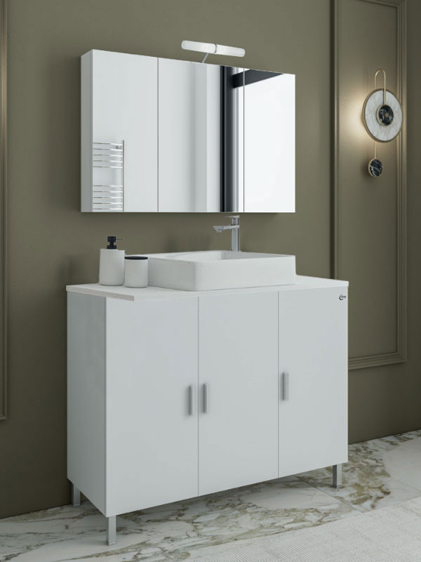 Drop Roma 100 White 5FRMP10WH Έπιπλο Μπάνιου Λευκό