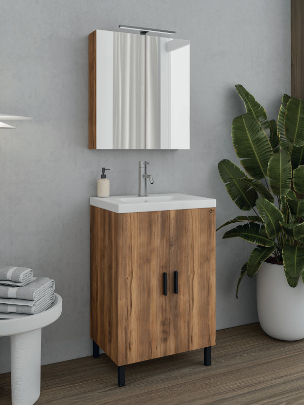 Drop Roma 50 Amber Baroque Oak  5FRM050BO Έπιπλο Μπάνιου Μελαμινικό