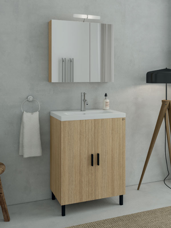 Drop Roma 60 Slavonia Oak 5FRM060SO Έπιπλο Μπάνιου Μελαμινικό