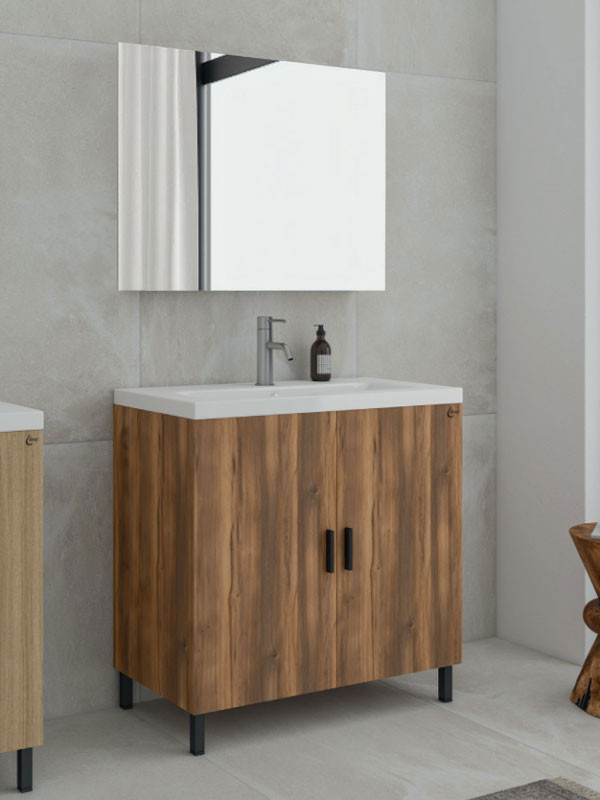 Drop Roma 80 Amber Baroque Oak 5FRMM80BO Έπιπλο Μπάνιου Μελαμινικό