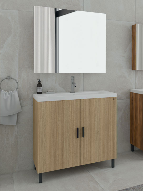 Drop Roma 80 Slavonia Oak 5FRMM80SO Έπιπλο Μπάνιου Μελαμινικό