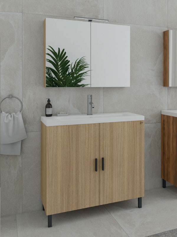 Drop Roma 80 Slavonia Oak 5FRM080SO Έπιπλο Μπάνιου Μελαμινικό