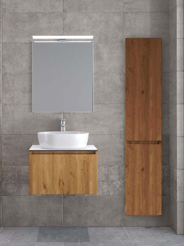 Furnibath Sevilla 60 CWL Compact Walnut Έπιπλο Μπάνιου Μοντέρνο