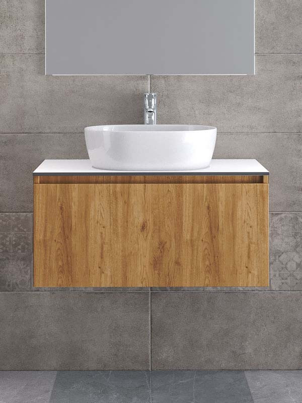 Furnibath Sevilla 80 Compact Walnut Βάση Επίπλου Μπάνιου Με Νιπτήρα