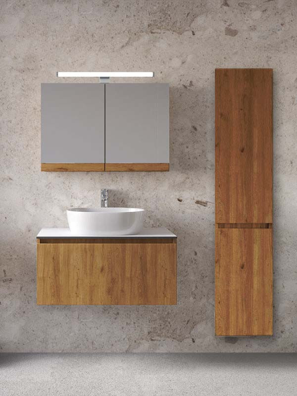 Furnibath Sevilla 80 AWL Compact Walnut Έπιπλο Μπάνιου Μοντέρνο