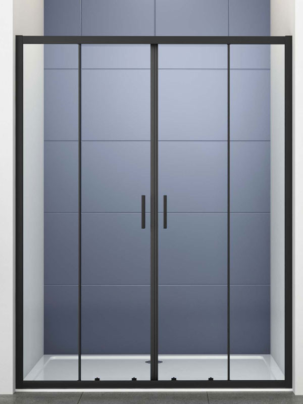 Bronze Art Swift 1/4 Black Καμπίνα Ντουζιέρας Τοίχο - Τοίχο