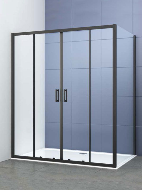 Bronze Art Swift 1/4 + 1F Black Καμπίνα Ασύμμετρης Ντουζιέρας