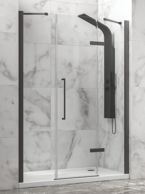 Karag Tinos 600 Gun Metal Καμπίνα Ντουζιέρας Τοίχο - Τοίχο