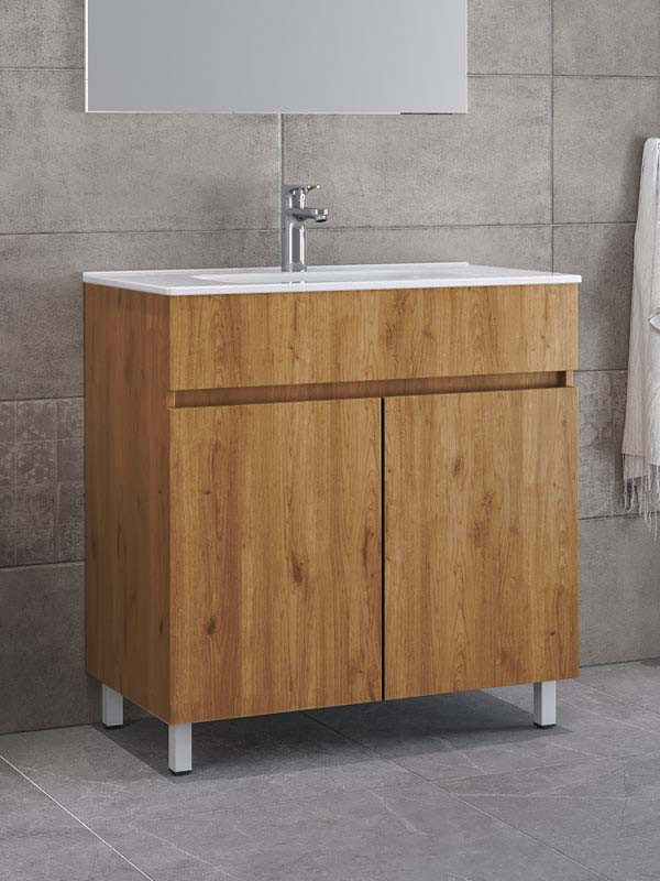 Furnibath Toledo 80 Walnut Βάση Επίπλου Μπάνιου Με Νιπτήρα