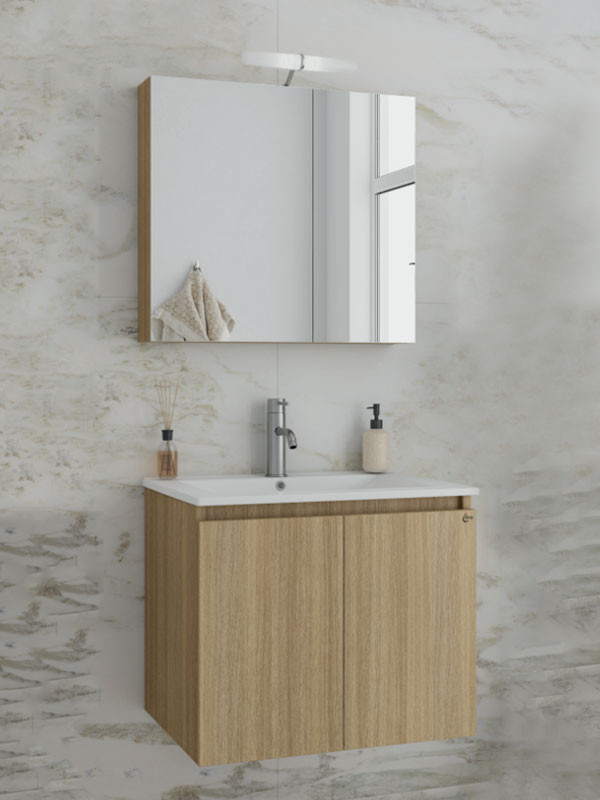 Drop Verona 60 Slavonia Oak 5FVR060SO Έπιπλο Μπάνιου Μελαμινικό