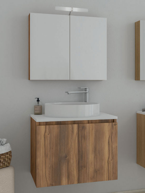 Drop Verona 75 Amber Baroque Oak 5FVRP75BO Έπιπλο Μπάνιου Μελαμινικό