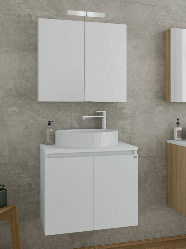 Drop Verona 75 White 5FVRP75WH Έπιπλο Μπάνιου Λευκό