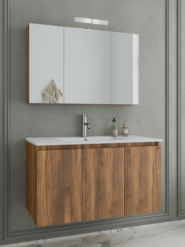 Drop Verona 90 Amber Baroque Oak 5FVR090BO Έπιπλο Μπάνιου Μελαμινικό