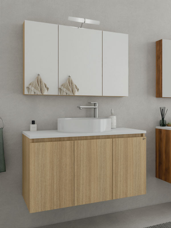 Drop Verona 90 Slavonia Oak 5FVRP90SO Έπιπλο Μπάνιου Μελαμινικό